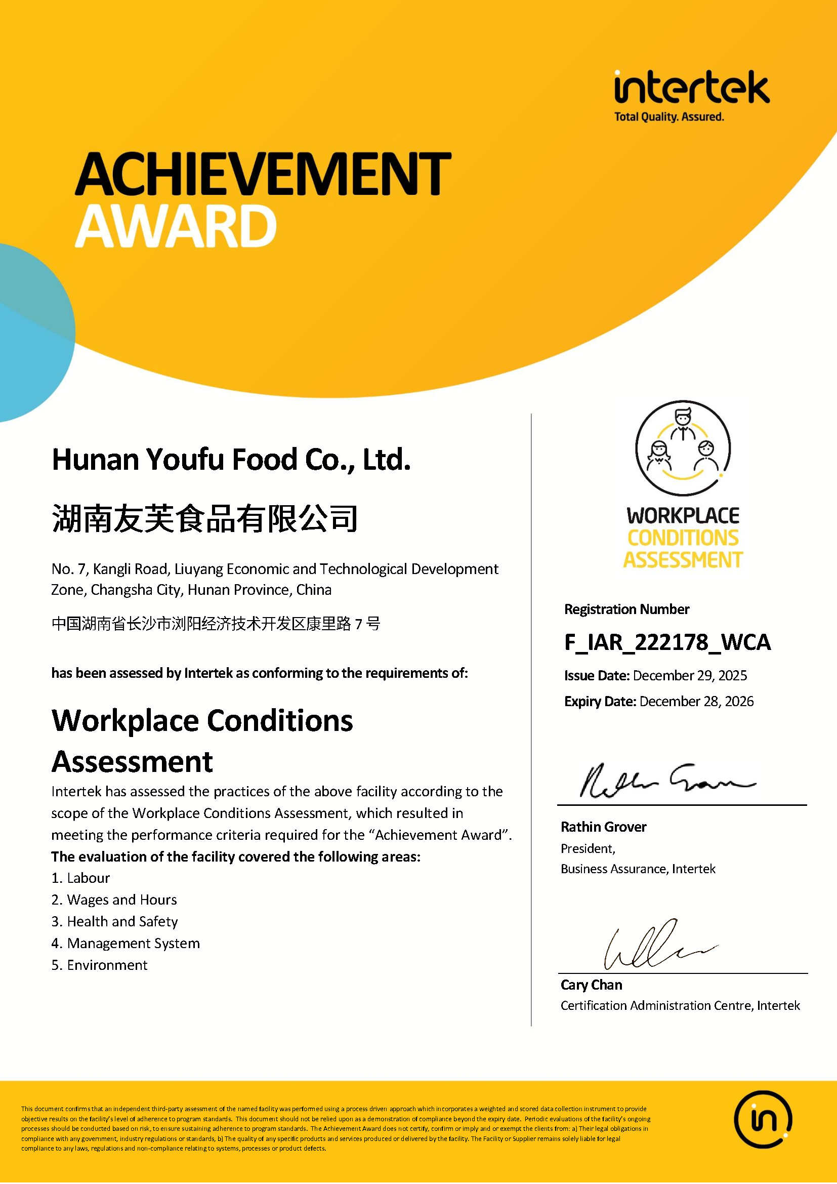 WCA audit document